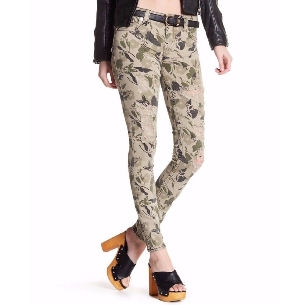 True Religion Super Skinny Garden Camo Jeans